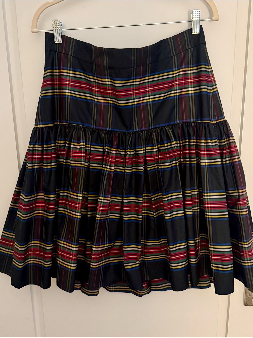 J. Crew Women’s Black Multi-Stripe Tiered Skirt